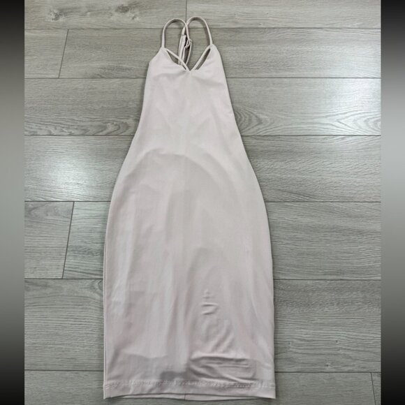 Nookie Spaghetti Straps Bodycon Knee Length Club Dress Cream - Picture 2 of 10